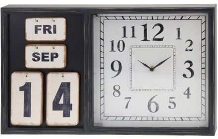 Segnale Wandklok met kalender zwart  50