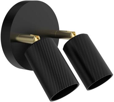 Segula Bronx Double Wave wandlamp E27 zwart zwart, messing