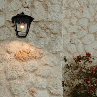 Segula buitenwandlamp Antique down, zwart, aluminium, E27