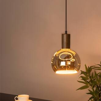 Segula hanglamp Flow, beukenhout in notenkleur, E27 walnoot