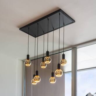 Segula hanglamp Madox 8X Wave, zwart, staal, E27