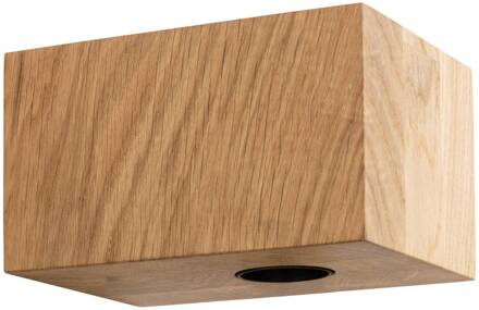 Segula wandlamp Cozy, geolied eikenhout, kubusvorm, E27