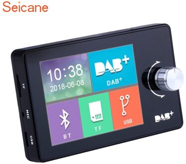 Seicane Auto 2.8 "In-Car DAB/DAB + Ontvanger Bluetooth Muziek Handsfree USB/TF muziek Adapter met true kleur TFT-LCD scherm Zwart