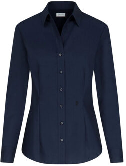 Seidensticker Dames slim shirt met lange mouwen Blauw - 40