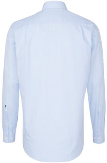 Seidensticker Geruit herenoverhemd met lange mouwen Blauw - 45 (XXL)