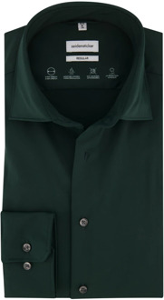 Seidensticker Groene Shirtjurk met NorHeren Pasvorm Seidensticker , Green , Heren - L