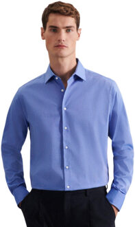 Seidensticker Heren 1/1 business kent kraag gevormd formeel overhemd Blauw - 38 (S)