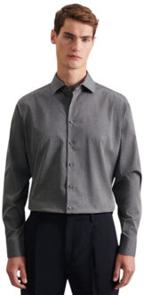 Seidensticker Heren 1/1 business kent kraag gevormd formeel overhemd Grijs - 37 (S)