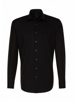 Seidensticker Heren 1/1 kent kraag regular zakelijk formeel overhemd Zwart - 51