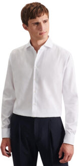 Seidensticker Heren 1/1 oxford kent kraag slank zakelijk formeel overhemd Wit - 45 (XXL)