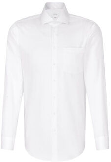 Seidensticker Heren oxford normaal overhemd met lange mouwen Wit - 39 (M)