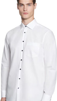 Seidensticker Heren patch contrast paneel regular formeel overhemd - maat 46 Wit