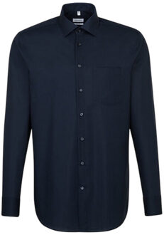 Seidensticker Heren regular shirt met lange mouwen Blauw - 102 (lengtemaat)