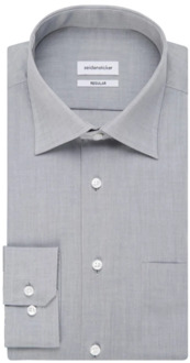Seidensticker Regular Fit overhemd - grijs - Strijkvrij - Boordmaat: 39