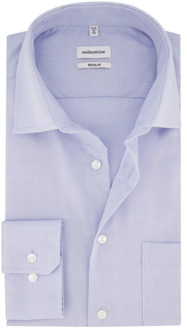 Seidensticker Regular Fit overhemd - lichtblauw structuur - Strijkvrij - Boordmaat: 41
