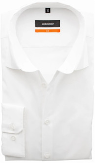 Seidensticker Slim Fit overhemd - wit - Strijkvrij - Boordmaat: 39