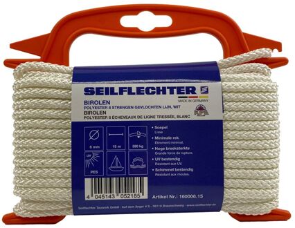 Seilflechter Birolen Lijn Polyester Wit 6mmx15m Op Haspel