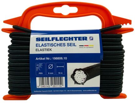 Seilflechter Elastiek Latex/poly Zwart 6mmx10m Op Haspel