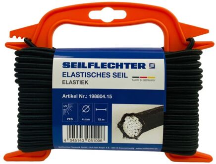 Seilflechter Elastiek Latex/polyester Zwart – 4 Mm X 15 M Op Rol