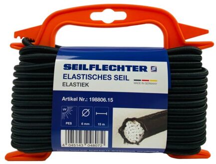 Seilflechter Elastiek Latex/polyester Zwart – 6 Mm X 15 M Op Rol