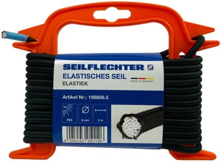 Seilflechter Elastiek Latex/polyester Zwart – 6 Mm X 5 M Op Rol