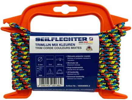 Seilflechter Gevlochten Touw In Gemengde Kleuren – 6 Mm X 5 M Op Rol