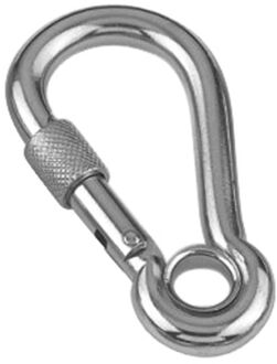 Seilflechter Karabijnhaak - Rvs 316 - Met Oog En Schroefsluiting - 8x80mm