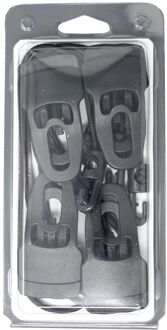 Seilflechter Tornado Clips Met Elastiek Zwart – 4 Mm (set Van 4)