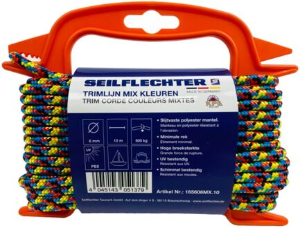 Seilflechter Trimlijn 6mm Gevlochten Mixed Color 10m Op Haspel