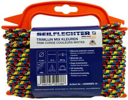 Seilflechter Trimlijn 6mm Gevlochten Mixed Color 15m Op Haspel