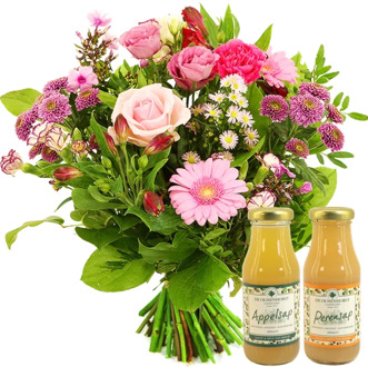 Seizoensboeket roze + Olmenhorst sappen