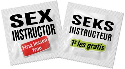 Seks Instructor / Seks Instructeur Condooms 1 condooms (Nederlands) Transparant - 53 (omtrek 11-11,5 cm)