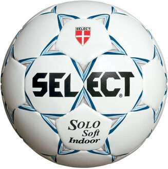 Select Voetbal Solo Soft Indoor Wit blauw maat 4 Wit / blauw