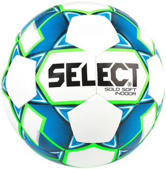 Select Voetbal Solo Soft Indoor wit/blauw mt 4/5 Wit / blauw - 5