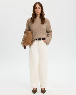 SELECTED FEMME Broek 16100266 barrel - maat 29-32 Ecru