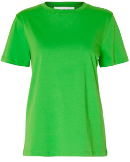 SELECTED FEMME Essentiële O-Hals T-shirt Selected Femme , Green , Dames - Xl,M,S,Xs