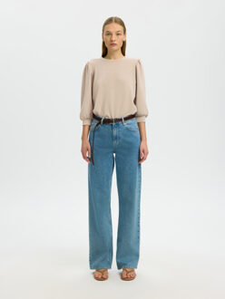 SELECTED FEMME slftenny 3/4 sweat top noos 16082379 pure cashmere - maat L Lichtblauw