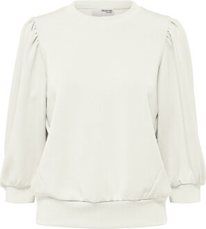 SELECTED FEMME slftenny 3/4 sweat top noos 16082379 snow white Groen