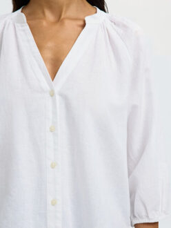 SELECTED FEMME slwcleo-alberta linen blend shirt n 16099877 bright white Wit - 38