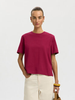 SELECTED FEMME slwessential ss boxy tee noos 16087919 anemone Roze