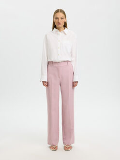 SELECTED FEMME slwrita mw wide pant mel noos 16094206 bleached mauve Roze - 40-32