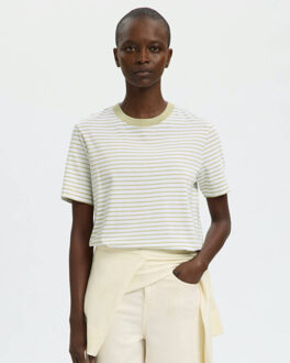 SELECTED FEMME T-shirt 16087918 essentia Groen - L