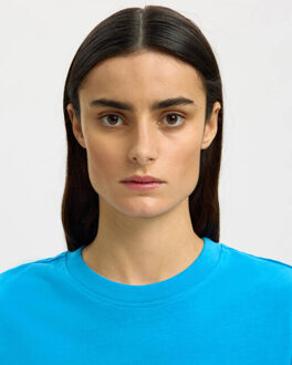 SELECTED FEMME T-shirt 16087919 essentia Blauw - L