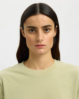 SELECTED FEMME T-shirt 16087919 essentia - maat S Groen