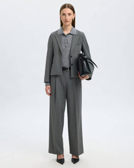 SELECTED FEMME Top korte mouw 16098146 - maat L Houtskool