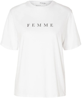 SELECTED FEMME Vilja Print T-shirt Selected Femme , White , Dames - L,M,S
