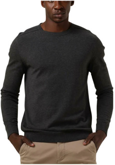 Selected Homme Berg fijngebreide pullover met ronde hals Antraciet