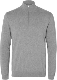 Selected Homme Berg Half Zip Cardigan Selected Homme , Gray , Heren - Xl,L,M,S