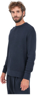 Selected Homme Blauwe Crew Neck Sweater Casual Herfst Winter Selected Homme , Blue , Heren - 2Xl,Xl,L