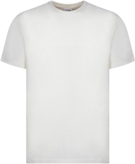 Selected Homme Egret Katoenen T-Shirt Ronde Hals Korte Mouwen Selected Homme , White , Heren - L,M,S